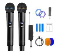 Vegena Microfono Senza Fili,Microfono Wireless Con Ricevitore Ricaricabile,Sistema Wireless Microfonico,Wireless Microphone Per Karaoke,Feste,Riunioni,Chiesa,Matrimonio