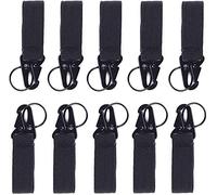 Vegena - Moschettone per chiavi, 10 pezzi, in nylon, pratico e tattico gilet da appendere con fibbia, per attività all'aria aperta, colore nero