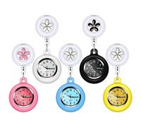 Vegena Orologio da infermiera, 5 pezzi, retrattile, per infermiera, orologio da infermiera, orologio da taschino, orologio da tasca con clip per uomo e donna, a, Funzionale
