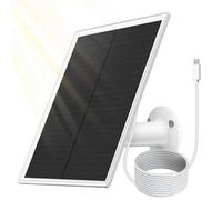 Vegena Pannello solare da 6 W per telecamera di sorveglianza, pannello solare, pannello solare IP66, impermeabile, con supporto regolabile a 360°, cavo di ricarica da 3 m, per telecamera di sicurezza