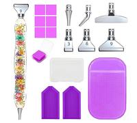 Vegena Penna Diamond Painting Kit, Diamond Painting Accessori Penna con 6 Pennarelli Intercambiabili in Metallo, per Pittura con Diamanti, Strumento per Pittura con Diamanti Fai da Te