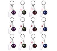 Vegena Portachiavi a Forma di Bowling, Portachiavi con Perno da Bowling, 12 Pezzi Portachiavi con Ciondolo a Forma di Palla da Bowling per Sport, Feste, Regali