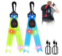 Vegena Riflettori a LED per bambini, ricaricabili tramite USB, riflettori, luce lampeggiante, luce di sicurezza, impermeabile, per corsa, zaino, ciclismo, jogging