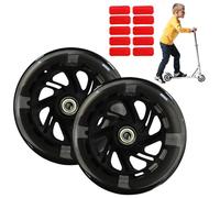 Ruote Di ricambioPer Scooter,2 Pezzi Stunt Scooter Ruote,120mm,ABEC-7,Stunt Scooter Ricambio Rotelle Con Nastro Riflettente,Rotelle Di Ricambio Per Monopattino Per Unisex Adulto(Nero)