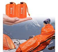 Vegena Sacco a Pelo d'Emergenza, Set di 2 Coperta di Sopravvivenza Riutilizzabile, Coperta di Isolamento Termico di Primo Soccorso per Campeggio Outdoor Viaggiare Trekking