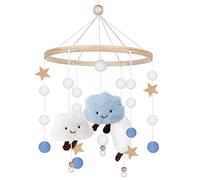 Vegena Scacciapensieri mobili per bambini, con palline di feltro, con nuvole 3D, in legno, per bambini, bambini, bambini, bambini, bambini, per la cameretta dei bambini, per lettino e fasciatoio