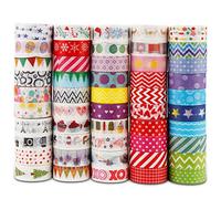Vegena Set 50 Rotoli Washi Tape,Nastro Adesivo Decorativo in Carta Washi,Tape Decorativo Coprente per Forniture Artigianali Fai da Te e Decorazioni,Largo 15 mm