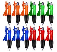 Vegena Set di 12 penne a sfera spesse, di alta qualità, con cordino, penna a sfera personalizzata, inchiostro nero, penna, tratto 1 mm