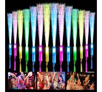 Vegena Set di 36 bastoncini luminosi a LED, in fibra di vetro, 3 modalità, per matrimoni, feste, discoteche e concerti