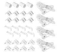 Vegena Set di 4 Supporti per Tenda a Rullo, Kit di Riparazione per Tende a Rullo Senza Fori per Tenda Avvolgibile Oscurante, Tenda Laterale, Doppia Tenda Avvolgibile, 17 mm