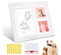 Vegena Set di impronte di zampe per cani o gatti, set di cornici e impronte per animali domestici 3D, decorazione da parete, idea regalo perfetta per proprietari di animali domestici