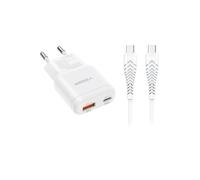 VEGER VG-TR120-Kit-30W1A1C VEGER - Cargador de pared - Carga rápida 30W | Con tecnología GaN - Salidas USB-C, USB-A - Cable USB-