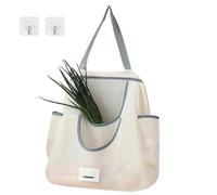 Vegetable Bag, Fruit Mesh Bag, Large Capacity Reusable Breathable Hangable Kitchen Storage Pouch for Onion, Garlic, 17.72x3.94x15.75 Inches, Polyester Material
