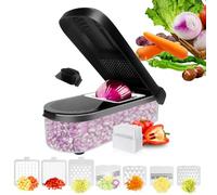 Vegetable Chopper With Container | Stainless Steel Multifunctional Vegetable Cutter,Kitchen Artifact Food Chopper, Non-Slip Base, Multifunctional For Carrots, Beets, Tomatoes