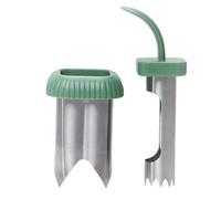 Vegetable Corer Tool - 2 In 1 Stainless Steel Coring Knife | Comfortable Grip Fruit Vegetable Pitter, Bell Pepper Cutter for Home Kitchen Restaurant Barbecue Picnic Camping Fruits