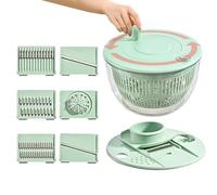 Vegetable Dryer Spinner - Pump Salad Spinner with Grater & Slicer | Multifunction Kitchen Gadget Vegetable Washer | Pasta and Fries Spinners, Fresh Crisp Salad, Transparent