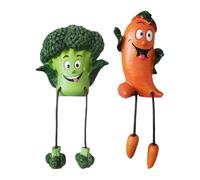 Vegetable Figurines 2 Pieces Cute Fun Figurines with Dangling Legs