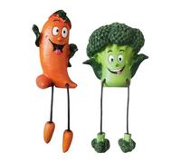 Vegetable Garden Statues - 2 Pieces Cute Figurine with Dangling Legs