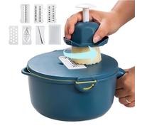 Vegetable Slicer, Multi Function Kitchen Cutter Tool, 10 x 6 pollici Chopper with Storage Container, Lama in acciaio per taglierine vegetabili, verdure con design, cibo prep Tool for Cooking