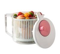 Vegetable Spinner Washer, Manual Fruit Cleaning Bowl, Lettuce Drying Kitchen Tool with Rapid Drain System, Portable Design with Compact Build, Efficient Water Removal System, Meal Prep Solution