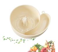 Vegetable Washing Basket, Snail Shaped Fruit Washer Bowl, Portable Snail Shape Drainer for Vegetables, Fruit Washer Spinner Bowl with Strainer (Beige)
