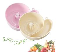 Vegetable Washing Basket, Snail Shaped Fruit Washer Bowl, Portable Snail Shape Drainer for Vegetables, Fruit Washer Spinner Bowl with Strainer (Pink+Beige)