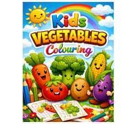 Vegetables Coloring Book for Kids: Learn Vegetable Names with Fun and Easy Coloring Pages for Ages 3-6