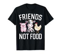 Vegetarian Friends Not Food Maiale Mucca Pollo Vegano Maglietta