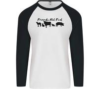 Vegetariano Animali Amici Non Cibo per Vegani Uomo L/S Baseball T-Shirt
