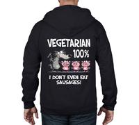 Vegetariano Grande Bad Wolf Unisex Felpa Cappuccio e Zip Intera - Vegan Regalo