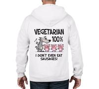 Vegetariano Grande Bad Wolf Unisex Felpa Cappuccio e Zip Intera - Vegan Regalo