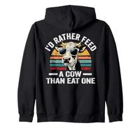 Vegetariano Piuttosto Nutrire Una Mucca Piante Vegane Verdure Cibo Felpa con Cappuccio