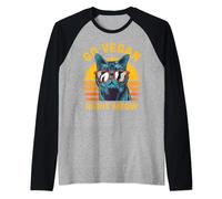 Veggie Go Vegan Right Meow Cat Gift Veggie Green Food Retro Maglia con Maniche Raglan