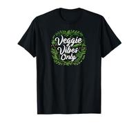 Veggie Vibes Only Plant Based Vegetarian Vegan Lifestyle Maglietta