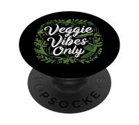 Veggie Vibes Only Plant Based Vegetarian Vegan Lifestyle PopSockets PopGrip Adesivo