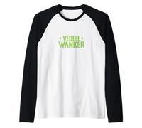 Veggie Wanker Bold Vegan Dichiarazione Maglia con Maniche Raglan