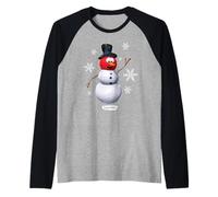 VeggieTales Let It Snow Bob The Tomato Snowman Maglia con Maniche Raglan