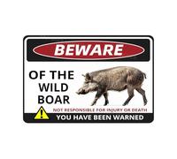 VEGlkj Beware Of The Pig Sign You Have Been Warned Targa in alluminio per porta cartello di avvertimento per recinzione zoo cancello cortile decorazione da parete per casa 20 x 30 cm