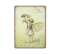 VEGlkj Daisy Fairy by Cicely Mary Barker Flower Fairies Vintage Print 1995 Targa in metallo vintage divertente targa in metallo poster arte da parete pub bar cucina giardino bagno decorazione della