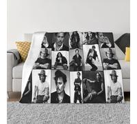 VEGlkj Johnny Depp - Coperta per divano e letto, morbida, leggera, calda, accogliente, in pile di flanella, per bambini e adulti, idea regalo, 152,4 x 127 cm