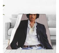 VEGlkj Johnny Depp - Coperta per divano e letto, morbida, leggera, calda, accogliente, in pile di flanella, per bambini e adulti, idea regalo, 101,6 x 76,2 cm