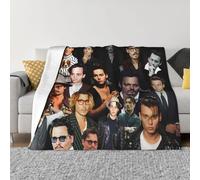 VEGlkj Johnny Depp - Coperta per divano e letto, morbida, leggera, calda, accogliente, in pile di flanella, per bambini e adulti, idea regalo, 127 x 101,6 cm
