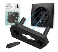 VegMai® Copriprese per Bambini - 20 Copri Prese Corrente Universali + 2 Chiavi | Tappi Prese Elettriche Bambini | Kit Sicurezza Casa Compatibile Schuko, 10A, 16A (NERO)