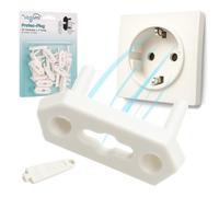 VegMai® Copriprese per Bambini - 20 Copri Prese Corrente Universali + 2 Chiavi | Tappi Prese Elettriche Bambini | Kit Sicurezza Casa Compatibile Schuko, 10A, 16A (BIANCO)