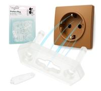 VegMai® Copriprese per Bambini - 20 Copri Prese Corrente Universali + 2 Chiavi | Tappi Prese Elettriche Bambini | Kit Sicurezza Casa Compatibile Schuko, 10A, 16A (TRASPARENTE)