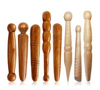 VEGOATY Bastone Massaggiante per Piedi: Set di 8 Bastoni di Massage in Legno, Per Massaggio Riflessologico e Pressione dei Punti, Per Casa e Centro Estetico (Legno Naturale)