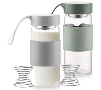 VEGOATY Confezione da 2 shaker in vetro di alta qualità, 500 ml, shaker per proteine senza BPA, shaker per proteine sostenibili in vetro, neutro e antigoccia, per proteine e sportget