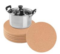 VEGOATY Confezione da 6 Sottobicchieri Rotondi da 19 cm, in Sughero, Resistenti al Calore e Assorbenti, Rotondi, Per Pentole, Padelle, Sottopentola in Sughero, Extra Spessi