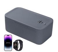 VEGOATY Mini cassaforte con serratura a 3 cifre, per cassetta di denaro, oggetti di valore, medicinali, per gioielli, documenti, snack (grigio-blu, 24 x 14 x 10 cm)