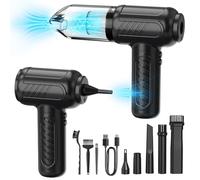 VEGREM Aria Compressa Spray, 3 Velocità, 110.000 Giri/min, 4000 mAh, Soffiatore Elettrico e Aspirapolvere 2 in 1, Con Kit di Pulizia e Cavo di Ricarica USB, Adatto per Tastiera, PC, Laptop, Auto